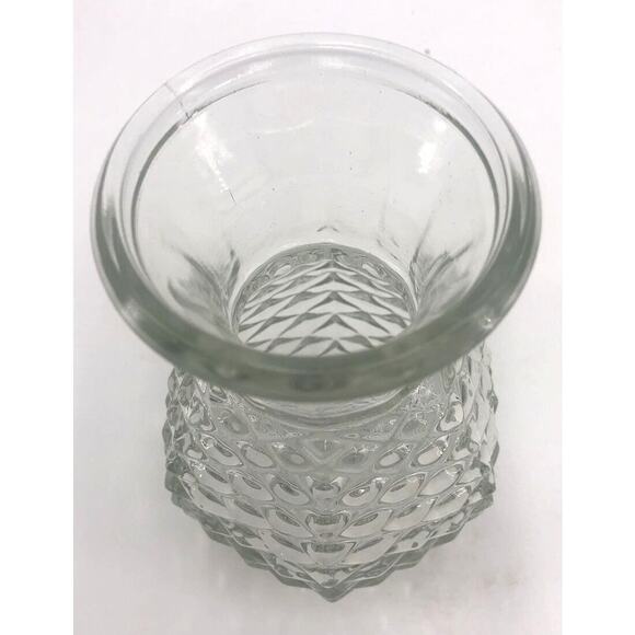 Vase Pineapple Shaped Diamond Point Pressed Glass 5.5" Tall Vintage 1980s FTD - Picture 4 of 8